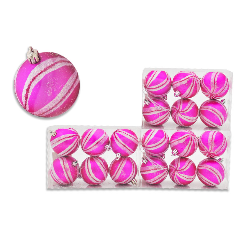 Ensemble d'ornement boule 18 pièces, Fuschia