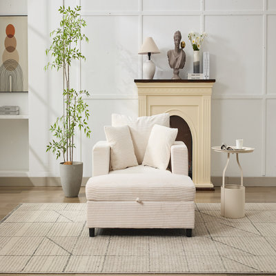 Sofa Bed with Ottoman (Beige)