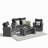 4-Piece Wicker Patio Conversation Set With Glass Table And Black Cushions-1549943623