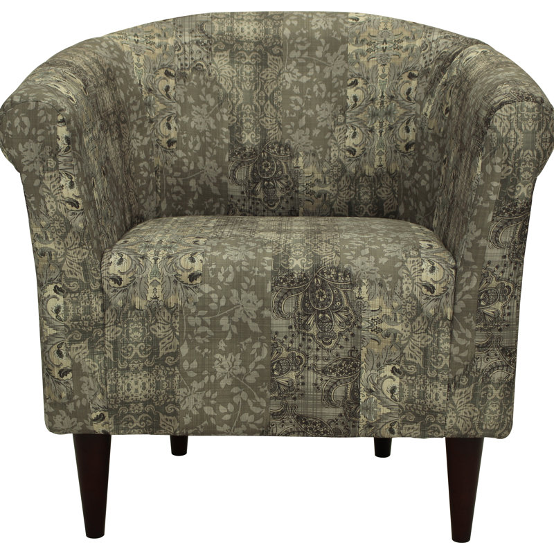 Lau Upholstered Barrel Chair, Pewter