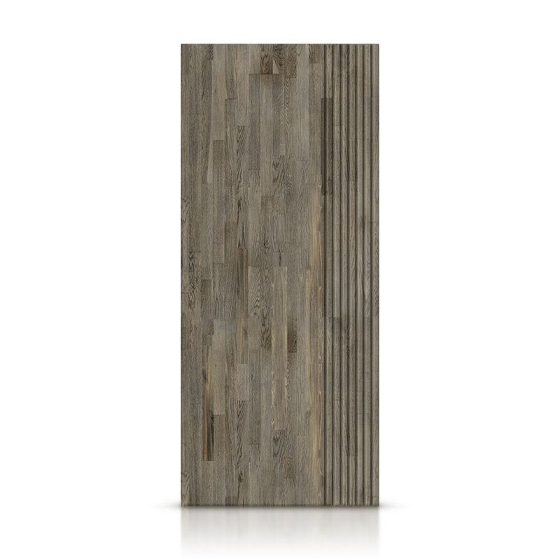 Porte standard à panneaux de bois de pin, Gris patiné, H 96 po x l 36 po