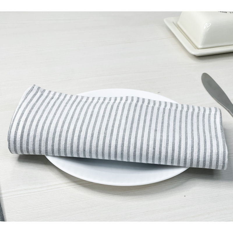 Alltawanna Square Napkin, Ash Gray/White