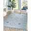 Tapis contemporain à tissage plat argenté-519819190