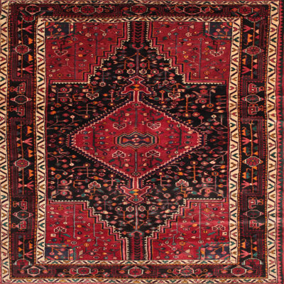 Tapis traditionnel rouge / noir Siipola
