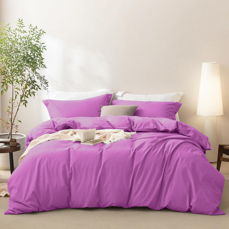 Ensemble de housse de couette simple simple - literie 100% microfibre soyeuse avec taies d'oreiller, lavable à la machine