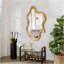 Miroir mural 33,46 "x 22,24" de forme irrégulière avec cadre en bois naturel