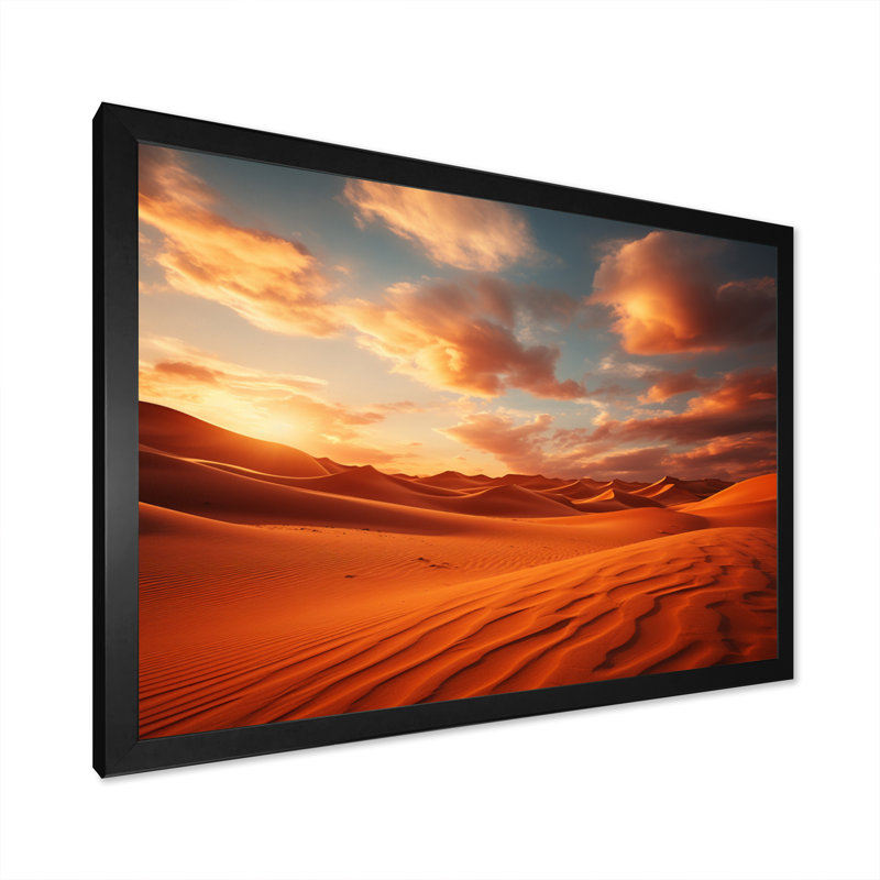 " Sahara Desert Multiple Countries I ", Black Single Picture Framed, 12" H x 20" W x 1" D