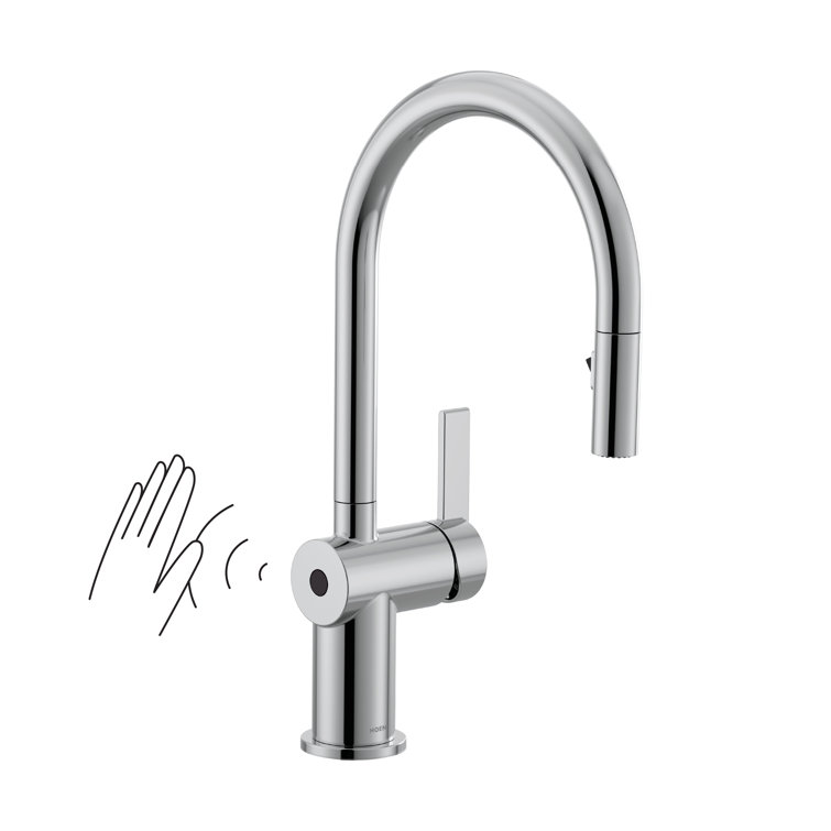 Moen Cia MotionSense Wave Single Handle Pulldown Kitchen Faucet with Power Clean Technology