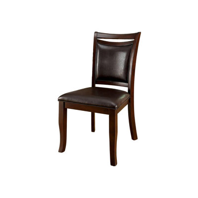 19" W Transitional Side Chair (2/CTN), Dark Cherry/Espresso