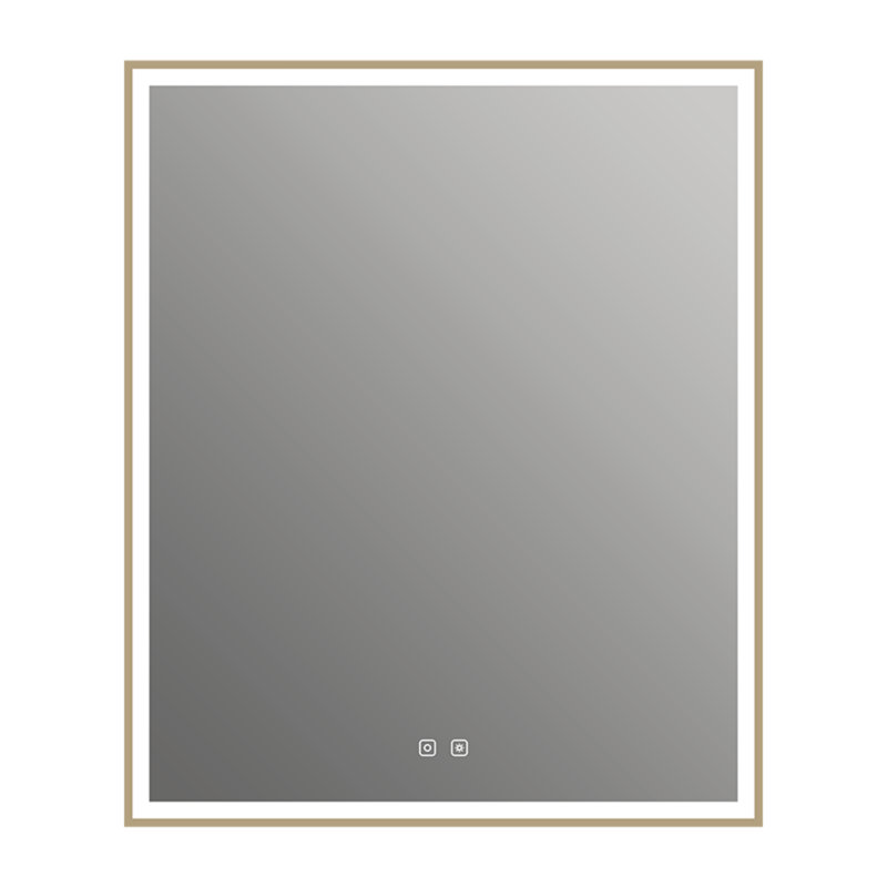 Miroir mural rectangulaire DEL avec cadre en aluminium, désembueur, température et luminosité réglables - bronze brossé Eden 30 po x 36 po Eden