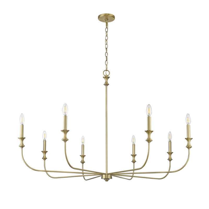 Lustre à intensité variable classique / traditionnel à 8 lumières de 47,5 po Savanne, Laiton rétro