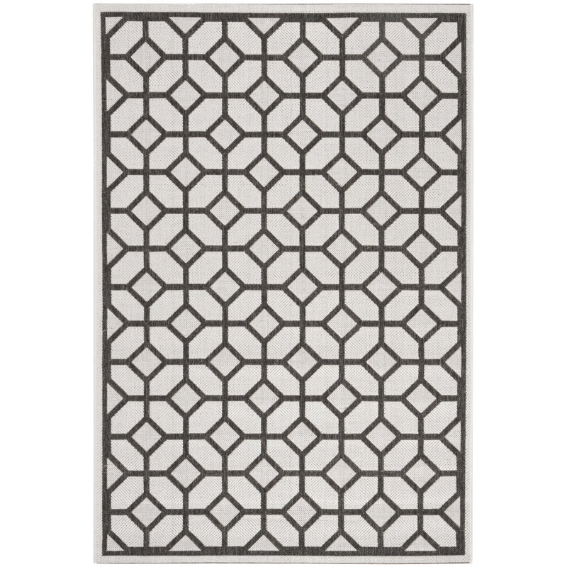 Tapis d'intérieur / extérieur à motif géométrique Mitchum Performance, Rectangle 2 pi 2 po x 4 pi