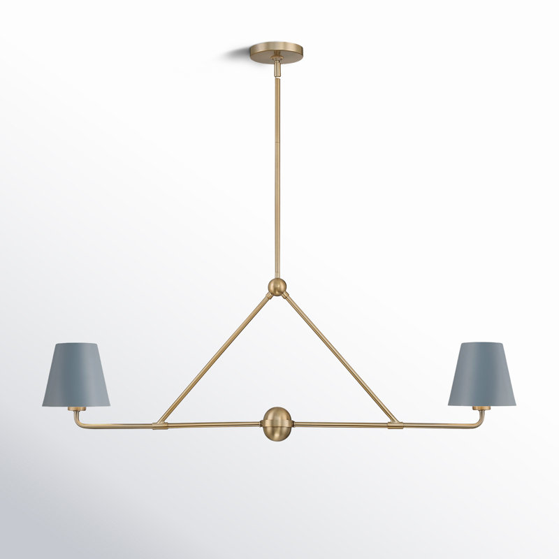 Kinston 2-Light Dimmable Linear Chandelier , Blue