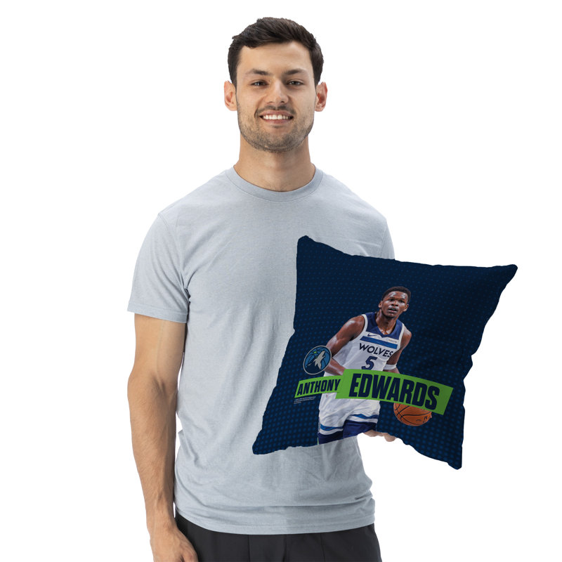 Coussin NBA, décoration de ventilateur de basketball doux, 18 po x 18 po, Bleu très foncé