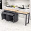 Îlot de cuisine multifonctionnel avec table de salle à manger extensible et rangement spacieux-666322947
