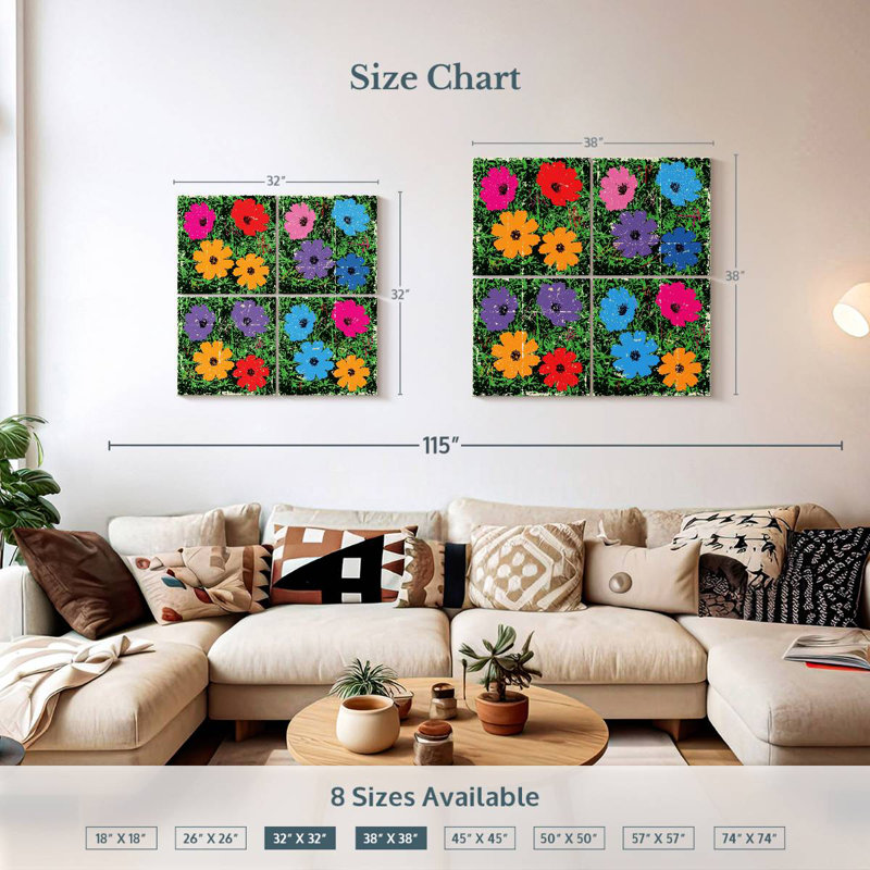 Harnek Retro Flowers On Grass