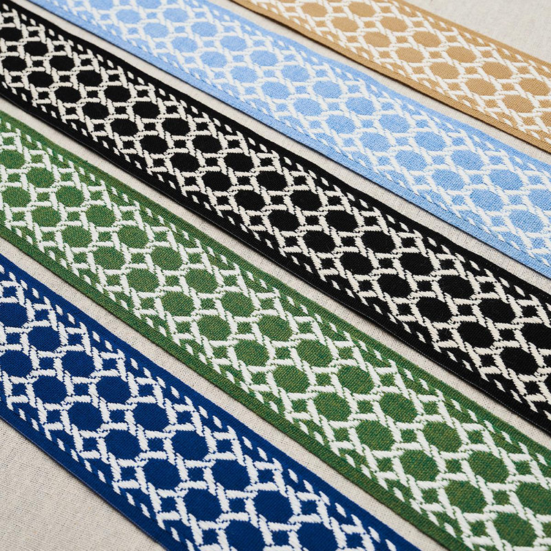 Schumacher x Mary McDonald Lattice Indoor/Outdoor Tape, Chambray
