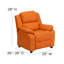 Deluxe Padded Contemporary Kids Recliner with Storage Arms-575610454