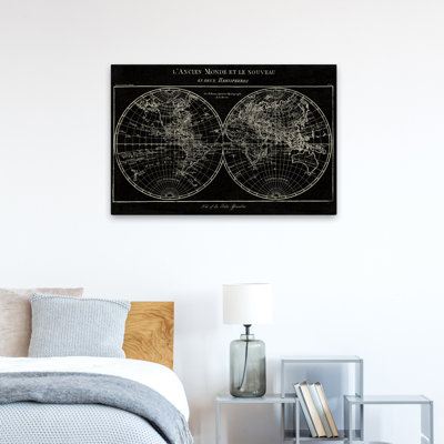 Carte du monde, plan français, globe blanc