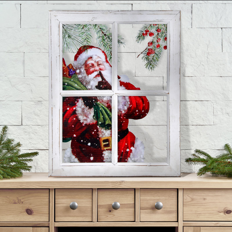 Acrylique imprimé père Noël dans la fenêtre