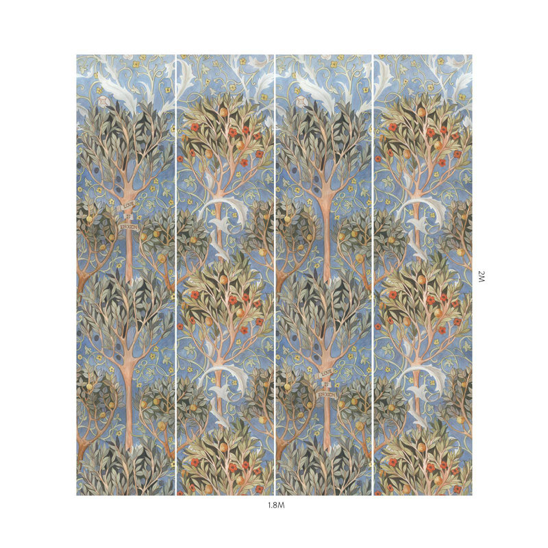EARTHLY PARADISE Wallpaper - Celestial Blue 9'10" - full height wallpaper
