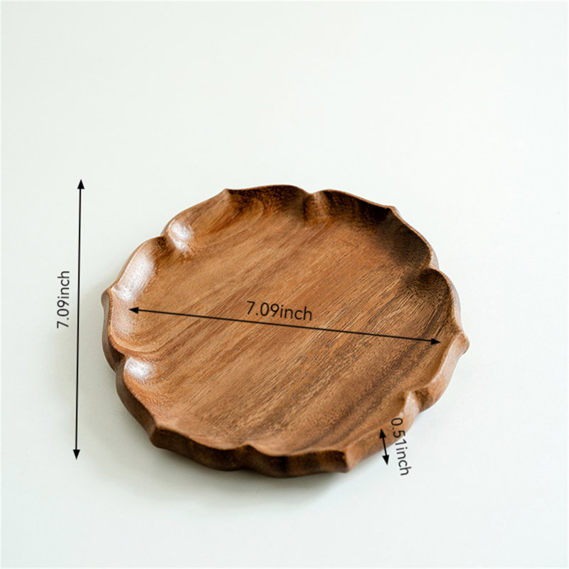 Plateau en bois Carmelle, H 0,51 po x l 7,09 po x P 7,09 po