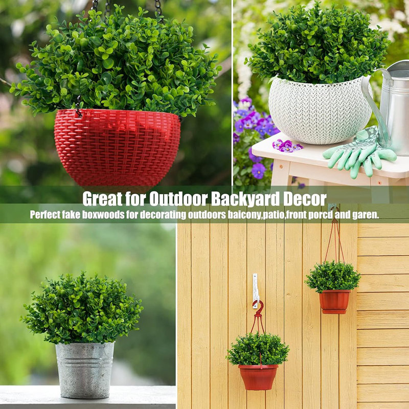 Artificial Greenery Plants Outdoor UV Resistant Fake Plan...