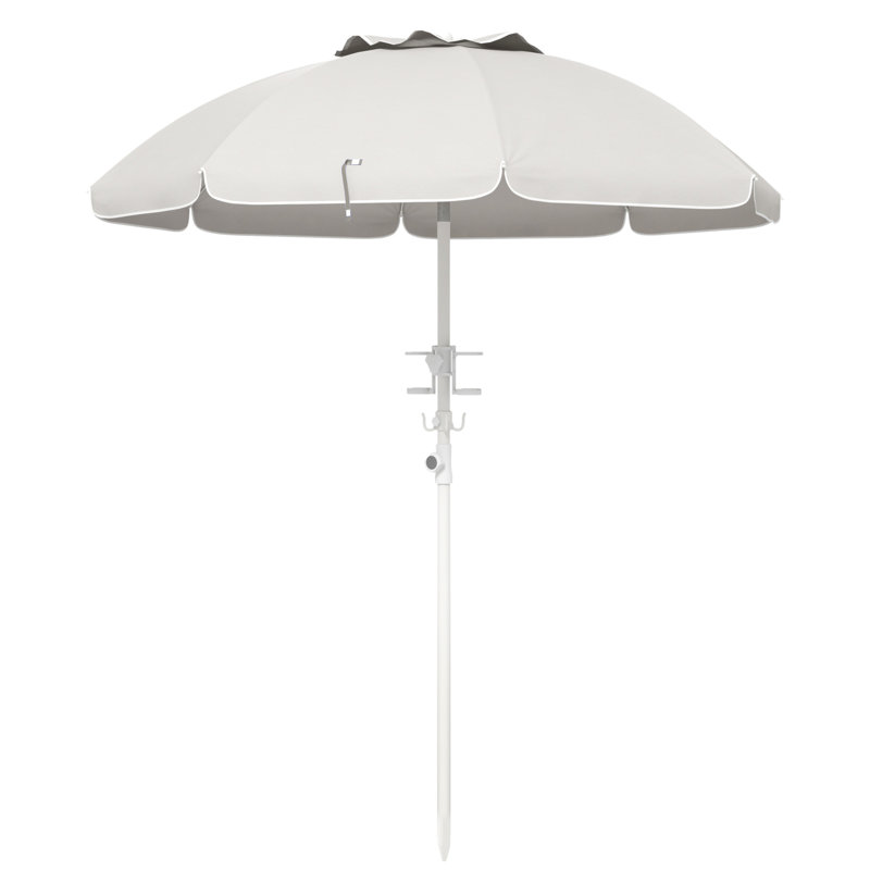 Parasol de plage portatif Outsunny, Blanc, crème