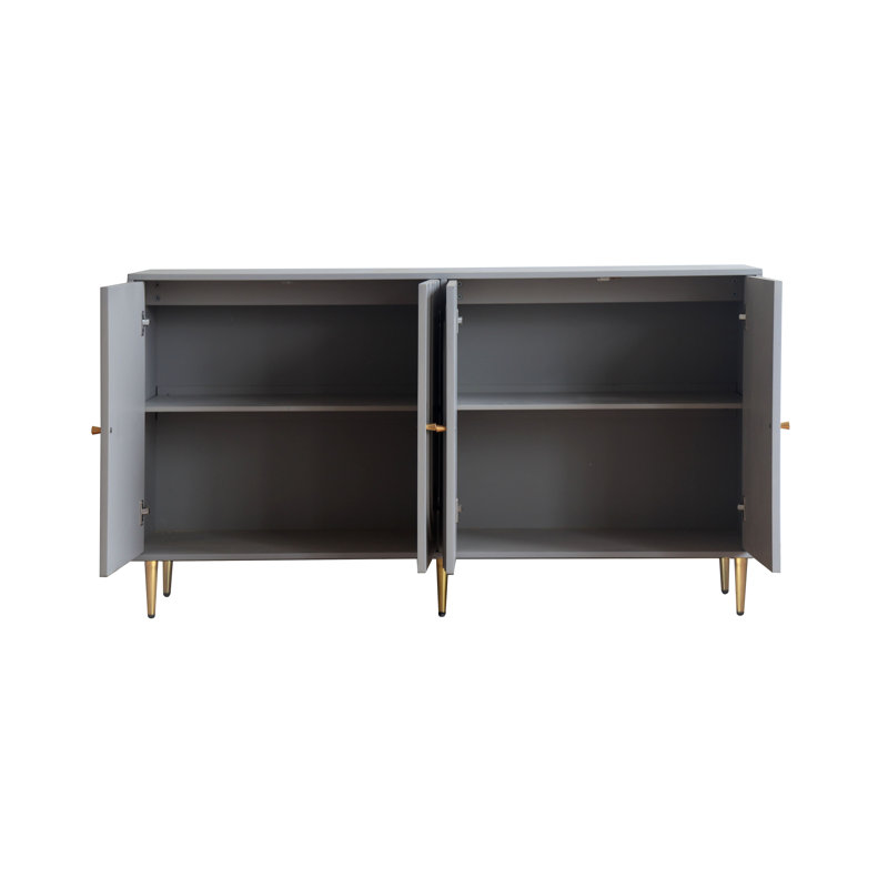 Armoire de rangement Buffet Modern, 33.49" H x 59.87" W x 15.78" D, Gray
