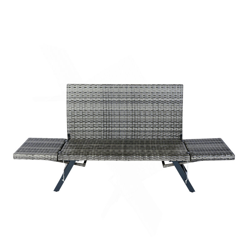 1 banc de côté pliable en osier de patio