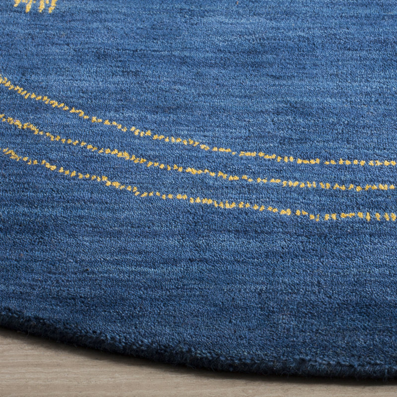 Coraima Hand Loomed Wool Abstract Rug, Round 6'