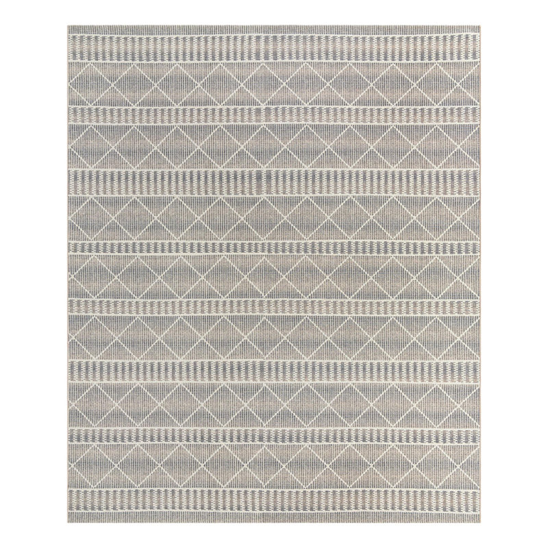 Tapis rayé intérieur / extérieur Azed, Rectangle 10 pi x 12 pi