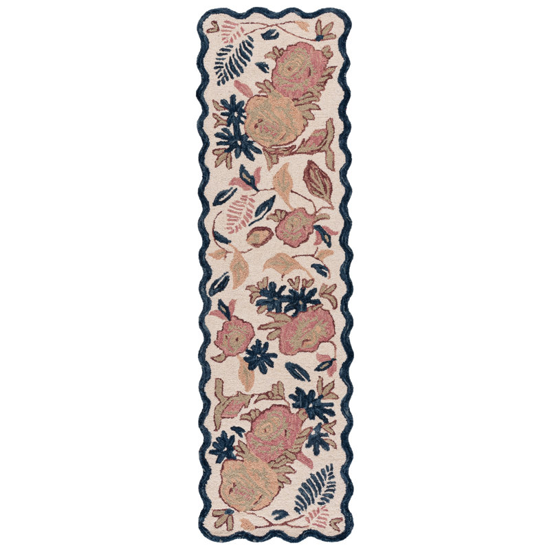 Jardin Hand Tufted Wool; Cotton Floral Indoor Rug, Runner 2'3" x 8'