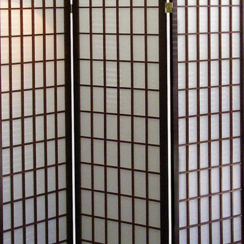 Paravent de 70 pouces de hauteur à 3 panneaux de style japonais avec finition en bois naturel, Cerisier