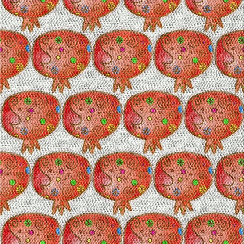 Tapis brun/crème à motifs, Carré 3 pi
