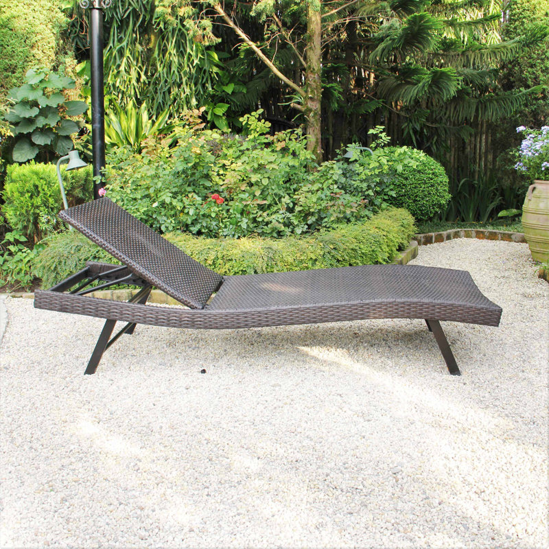 Chaise longue simple inclinable Artorias, Brun foncé