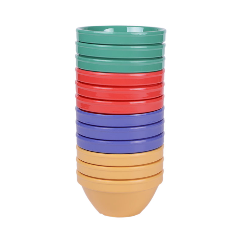 Bouillon Melamine Sauce Cup, Red/Green/Yellow/Gray
