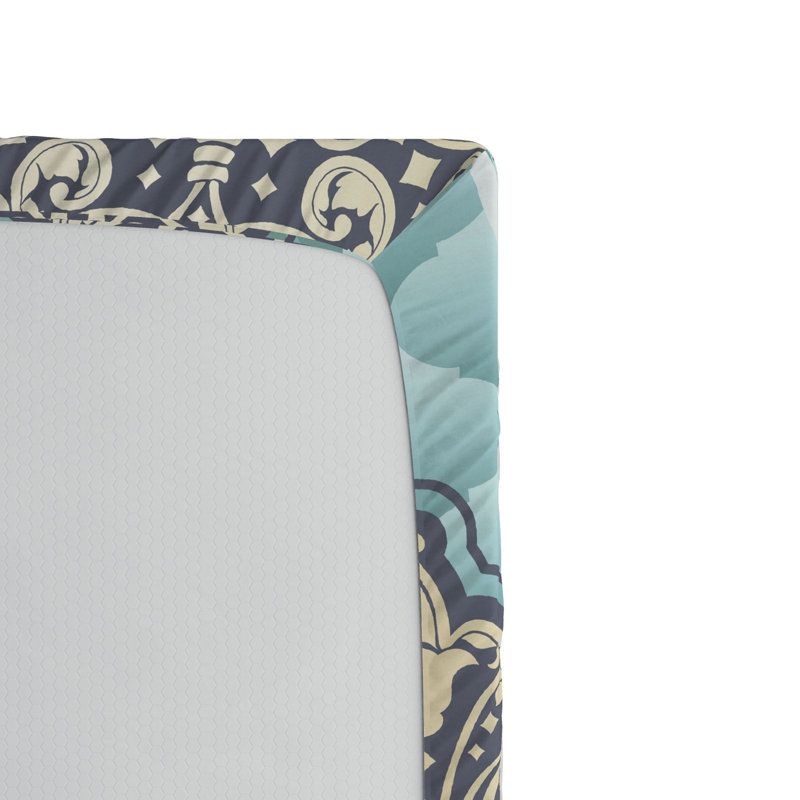 Microfiber Damask Fitted Sheet, Twin Fitted Sheet