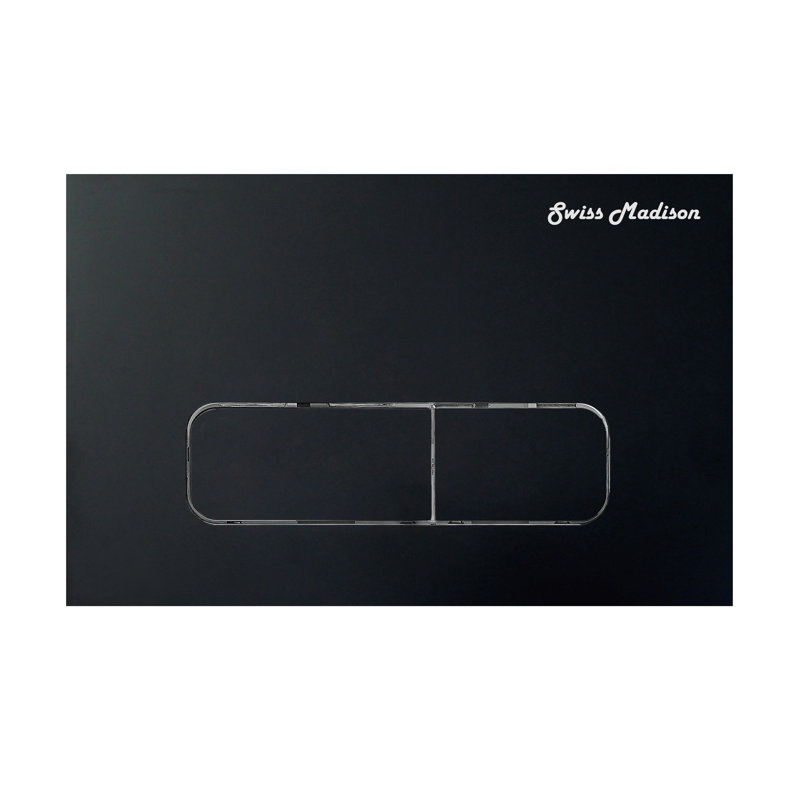 Plaque de commande murale à double chasse avec boutons poussoirs rectangulaires Swiss Madison, Noir mat