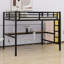 Metal Loft Bed With Power Outlet And LED Lighted