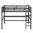 Metal Loft Bed With Power Outlet And LED Lighted, Space-Saving