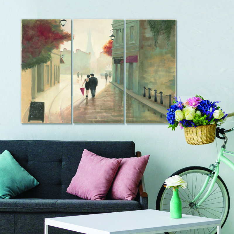 « paris amour », français, peinture à l’image multi-parties sur toile romantique, H 40 po x l 60 po x P 1 po