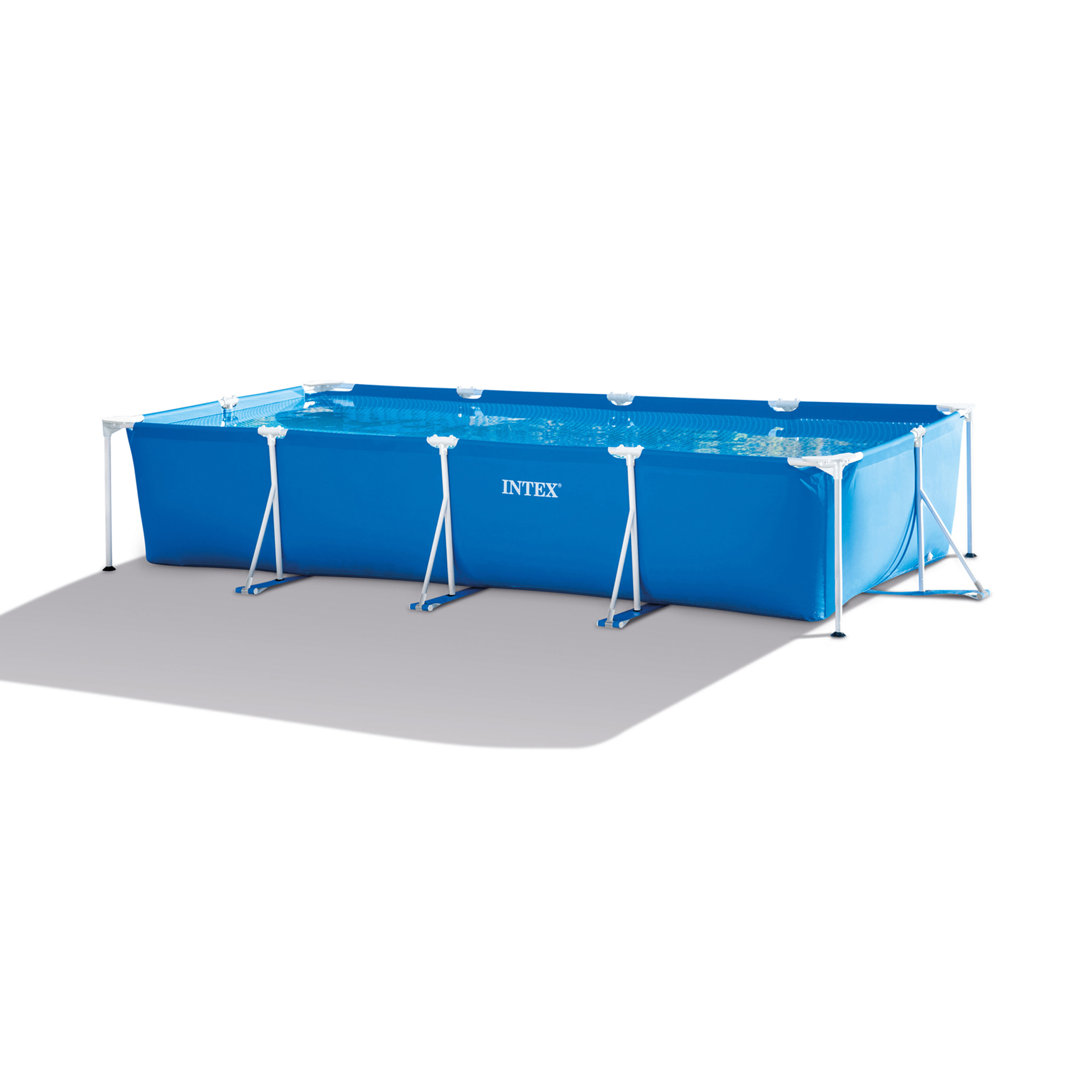 Intex 14ft x 33in Rectangular Above Ground Backyard Swimming Pool with Filter Intex