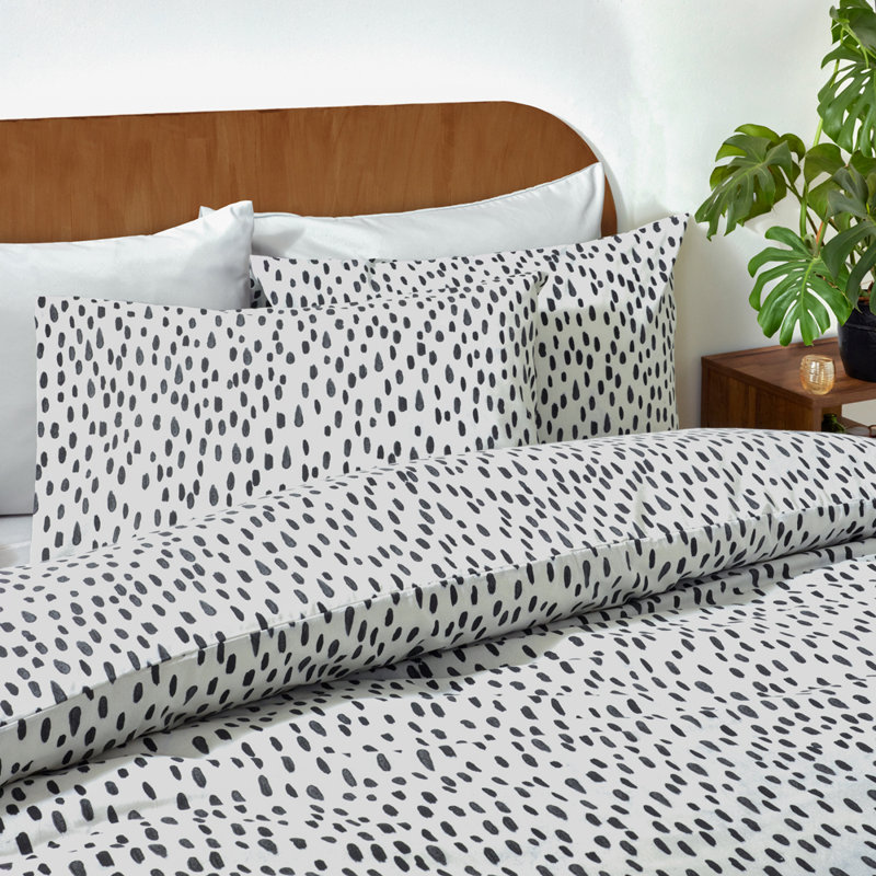 Dottie Cotton Blend Dots Duvet Cover Set with Pillowcases Included, King Duvet Cover Set + 2 Standard Pillowcases