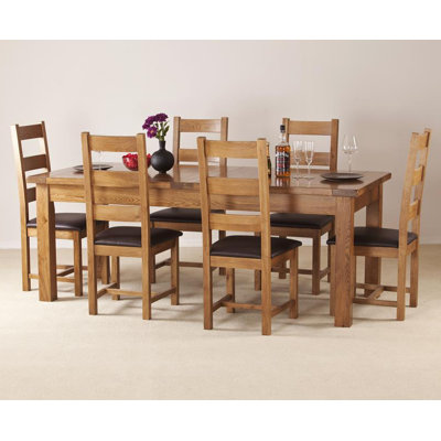 Rayleigh 6 - Person Extendable Solid Oak Dining Set