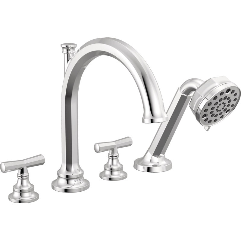 Beauclere™ Roman Tub Faucet With Handshower, Lever Handle, Brilliance Polished Nickel