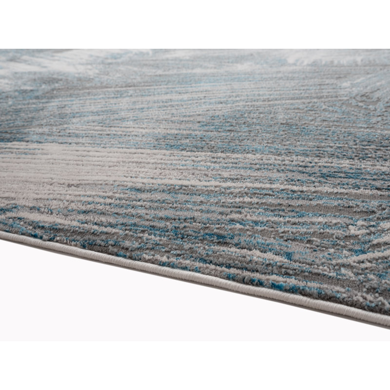 Tapis bleu clair Afsari, Rectangle 5 pi 2 po x 7 pi 5 po
