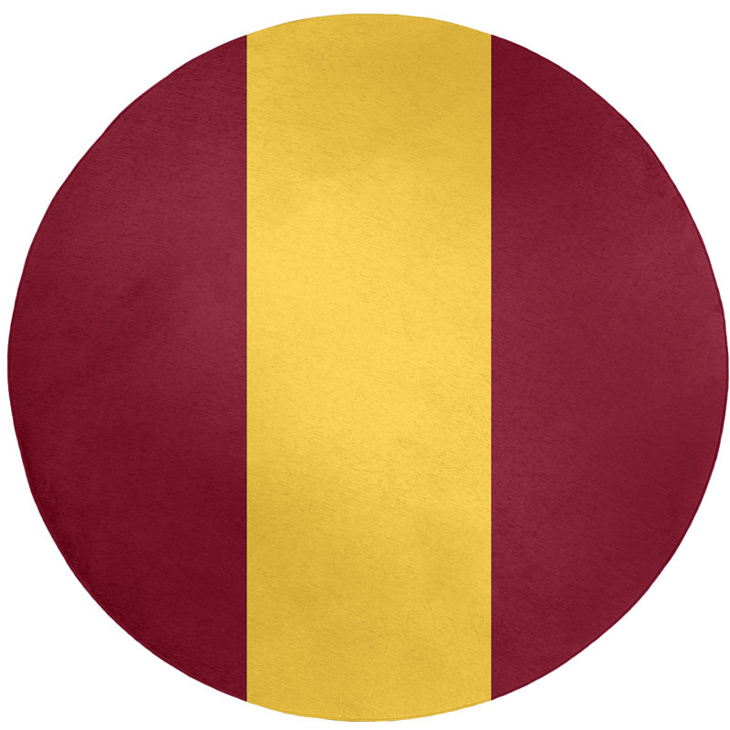 Tapis de zone rouge/jaune, Rond 5 pi