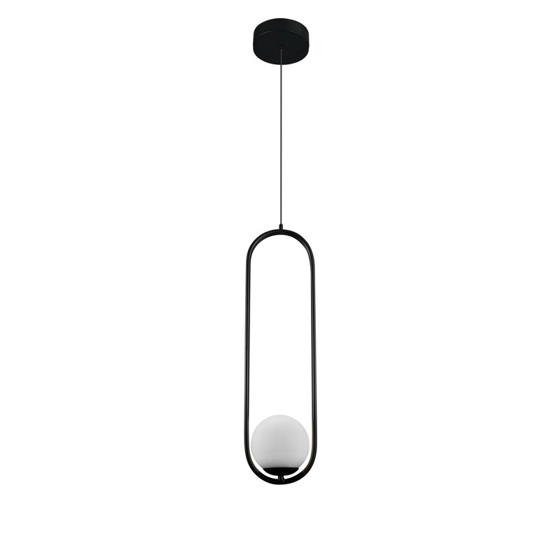Capri 1-Light 7" Integrated LED ETL Certified Height Adjustable Cylinder Pendant Globe Glass Shade