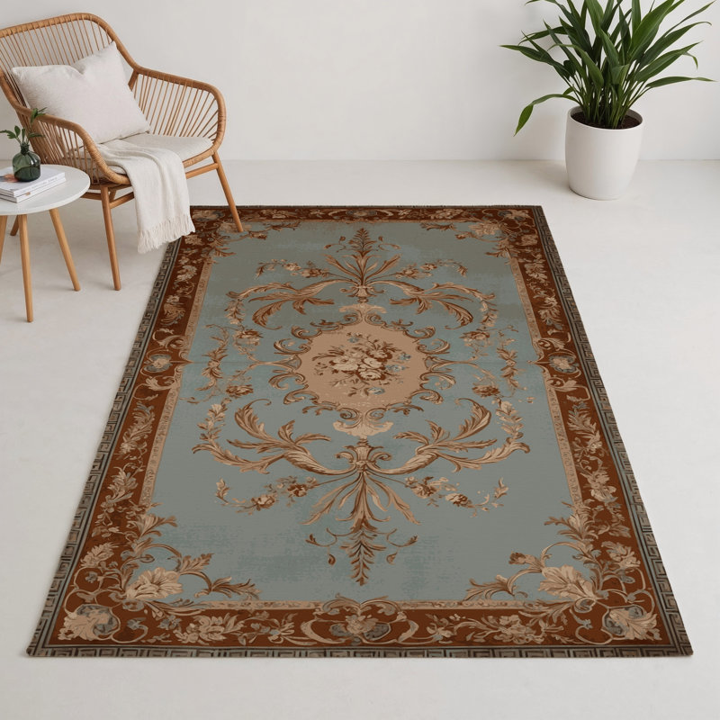 French Gray Indoor and Outdoor Area Rug, Rectangle 3' x 5'